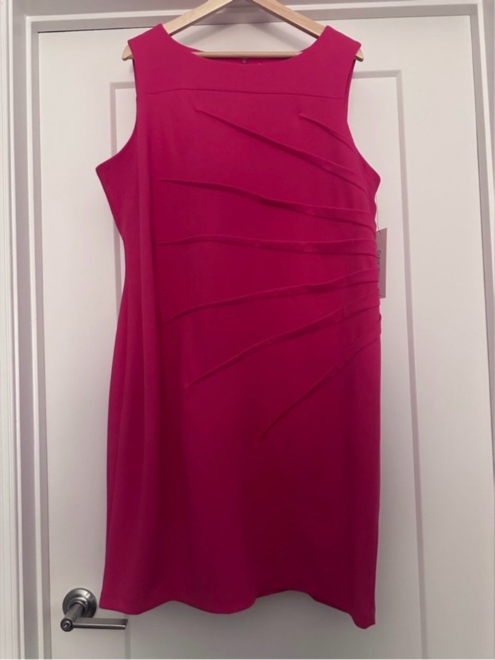 🩷 NWT! Pink CALVIN KLEIN Starburst Sheath Dress - Size 14W - Picture 3 of 8